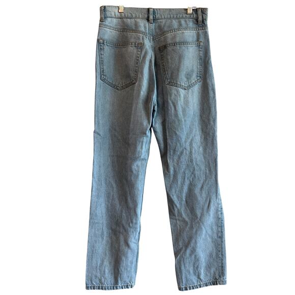 Reformation Cynthia High Rise Straight Cropped Jeans Tahoe Destroyed - Picture 4 of 8